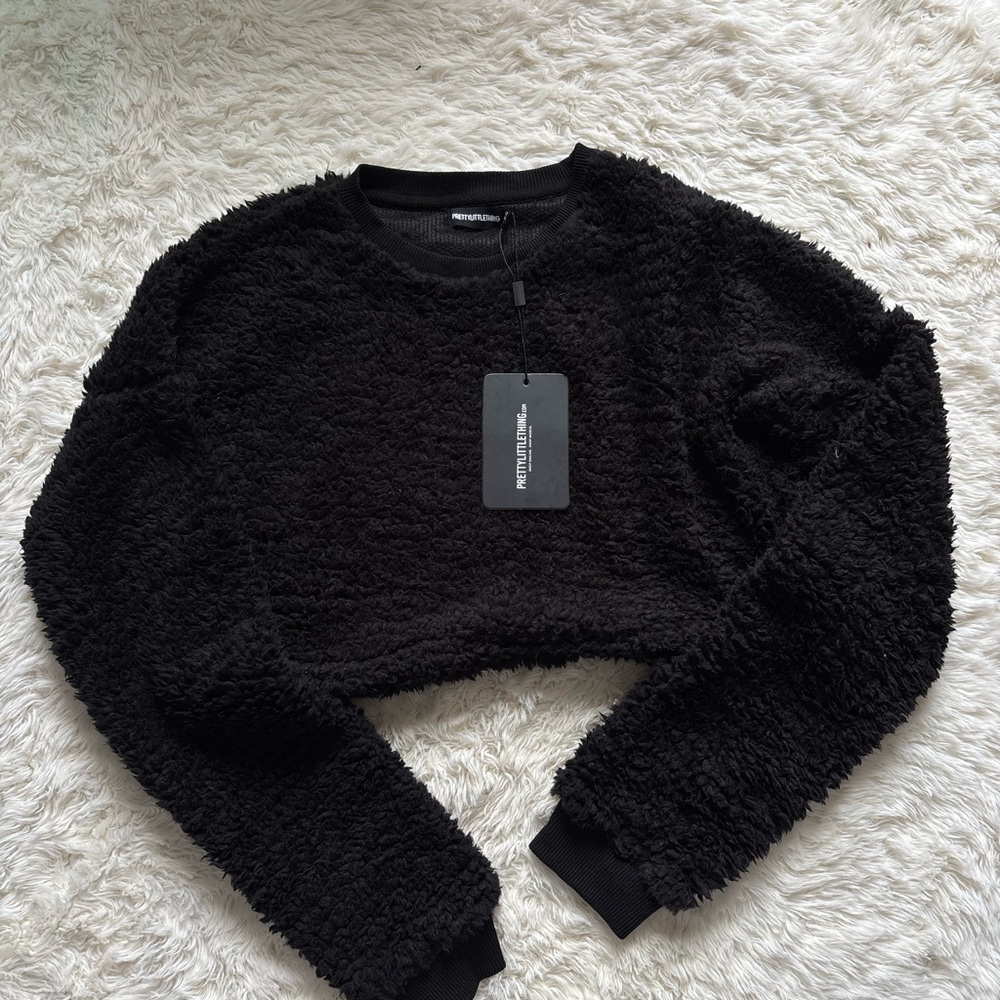 PrettyLittleThing Black Sherpa Set - Picture 5 of 8